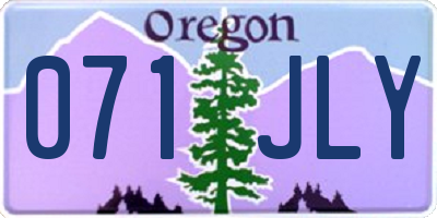 OR license plate 071JLY
