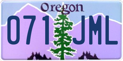 OR license plate 071JML