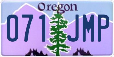 OR license plate 071JMP