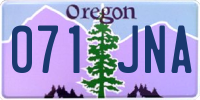OR license plate 071JNA