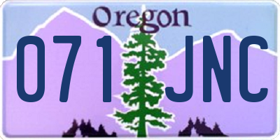 OR license plate 071JNC