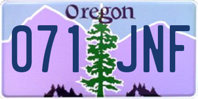 OR license plate 071JNF