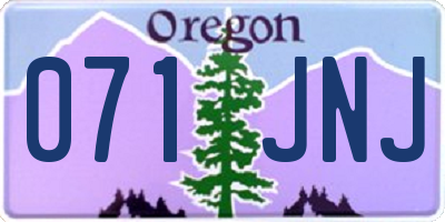 OR license plate 071JNJ