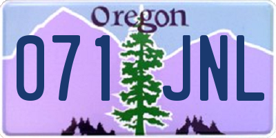 OR license plate 071JNL