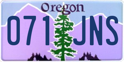 OR license plate 071JNS