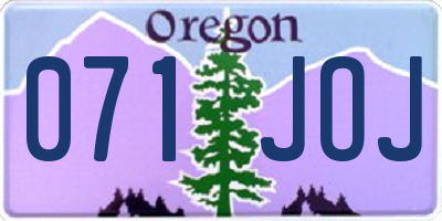 OR license plate 071JOJ