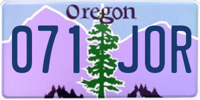 OR license plate 071JOR