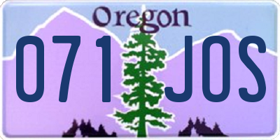 OR license plate 071JOS