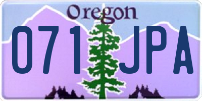 OR license plate 071JPA