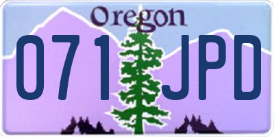 OR license plate 071JPD