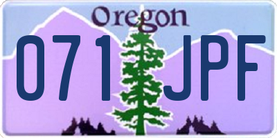 OR license plate 071JPF