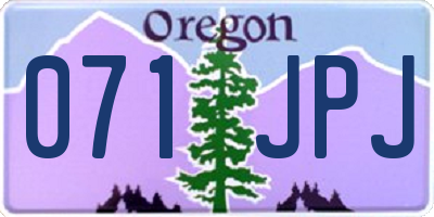 OR license plate 071JPJ