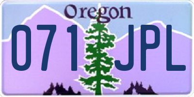 OR license plate 071JPL