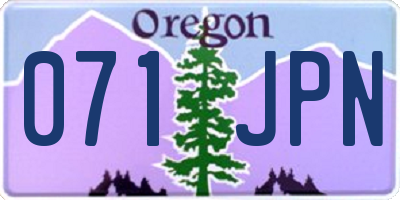 OR license plate 071JPN