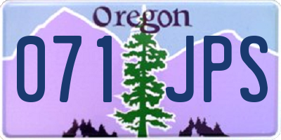 OR license plate 071JPS