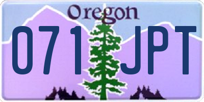 OR license plate 071JPT
