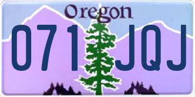 OR license plate 071JQJ