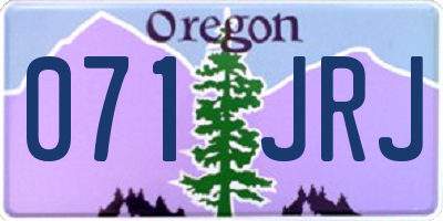 OR license plate 071JRJ