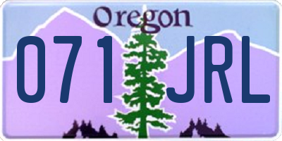 OR license plate 071JRL