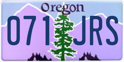 OR license plate 071JRS