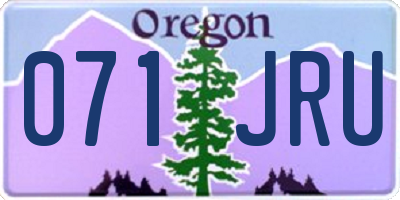 OR license plate 071JRU