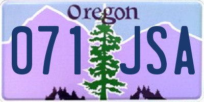 OR license plate 071JSA