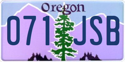 OR license plate 071JSB