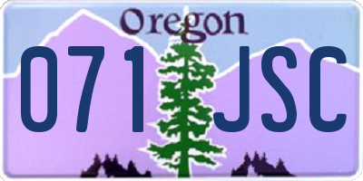 OR license plate 071JSC