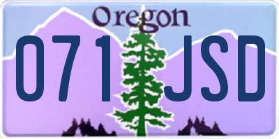 OR license plate 071JSD