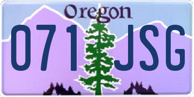 OR license plate 071JSG