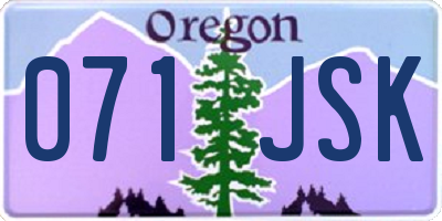OR license plate 071JSK