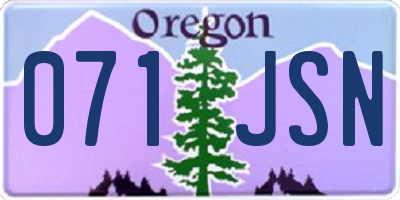 OR license plate 071JSN