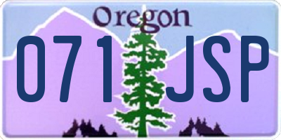 OR license plate 071JSP