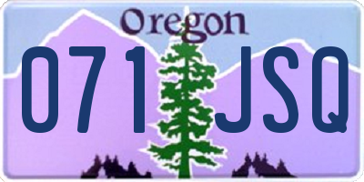OR license plate 071JSQ