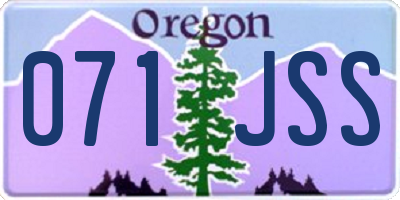 OR license plate 071JSS