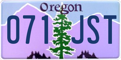 OR license plate 071JST