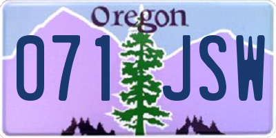 OR license plate 071JSW
