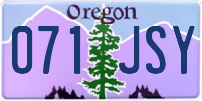 OR license plate 071JSY