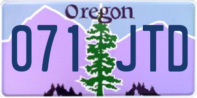 OR license plate 071JTD