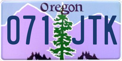 OR license plate 071JTK