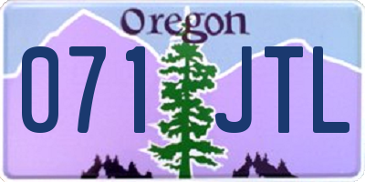 OR license plate 071JTL