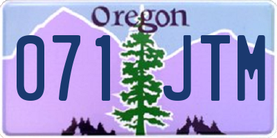 OR license plate 071JTM