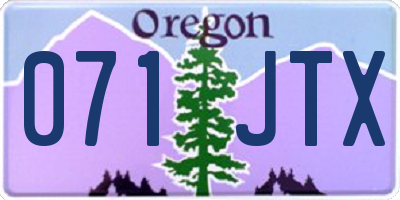 OR license plate 071JTX