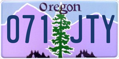 OR license plate 071JTY