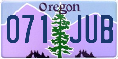 OR license plate 071JUB
