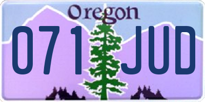 OR license plate 071JUD