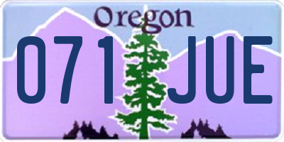 OR license plate 071JUE