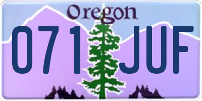 OR license plate 071JUF