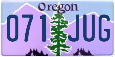 OR license plate 071JUG