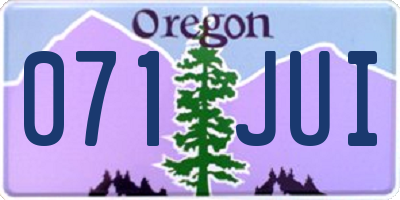 OR license plate 071JUI